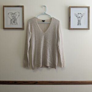 Theory Cream V-Neck Sweater